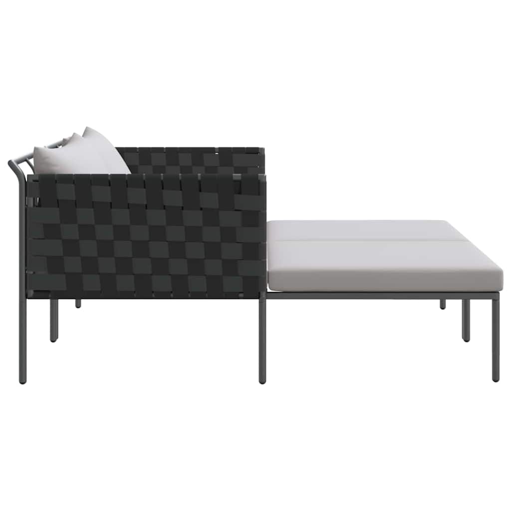 vidaXL Cama de Sol Antracite 153 x 115 x 69.5 cm Aço revestido a pó
