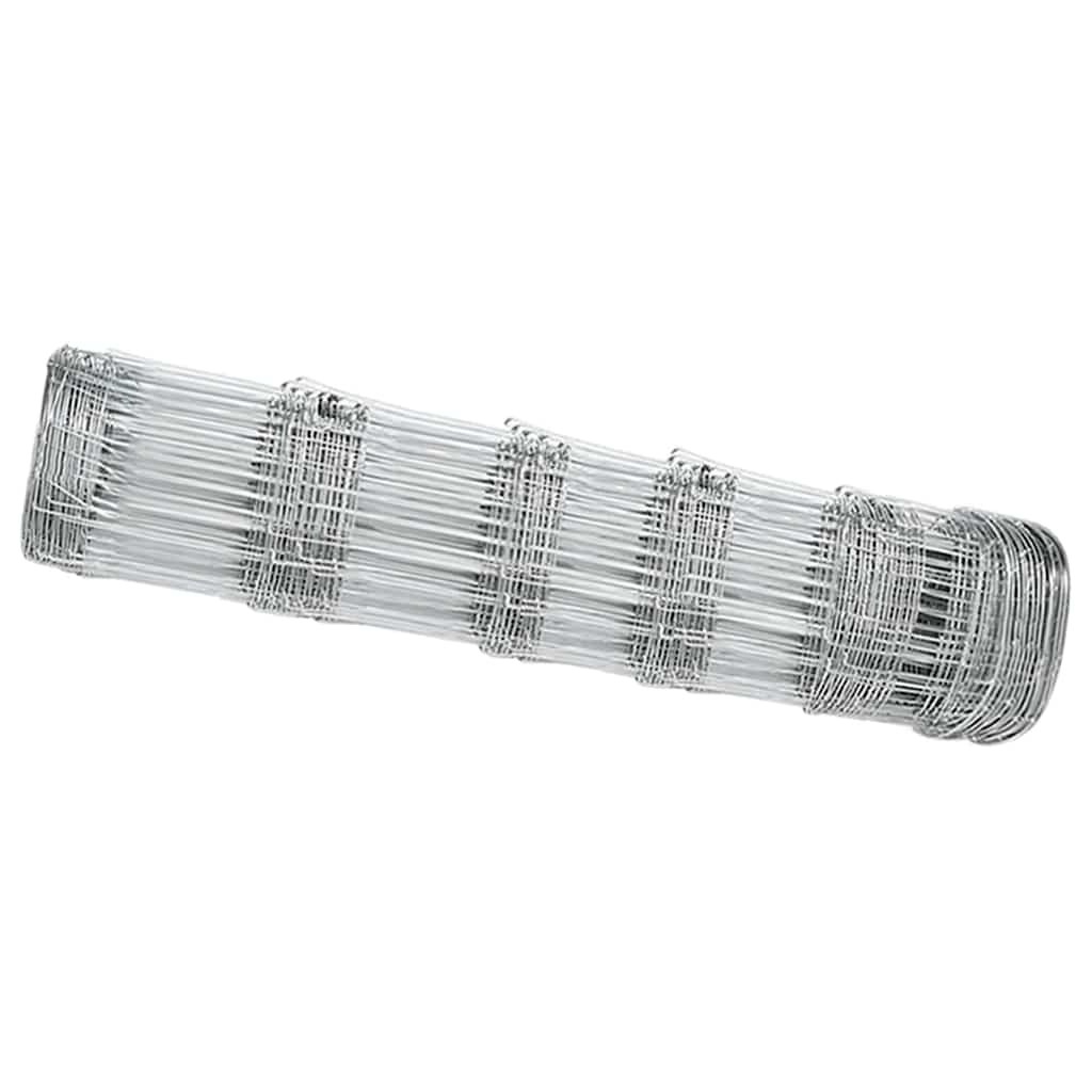 vidaXL Cerca de campo Prateado 25 x 0,8 m Aço galvanizado