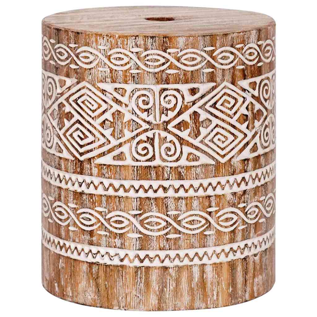 vidaXL Base para chapéu de sol Branco Lavado Ø34 x 40 cm