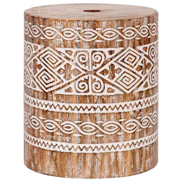 vidaXL Base para chapéu de sol Branco Lavado Ø34 x 40 cm