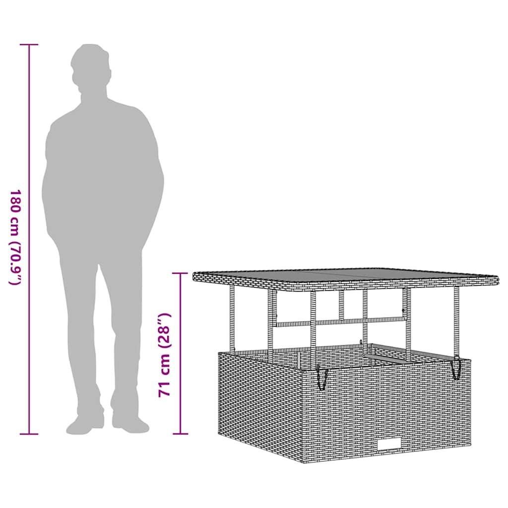 vidaXL Conjunto de Jantar para Jardim Preto vime PE
