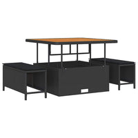 vidaXL Conjunto de Jantar para Jardim Preto vime PE