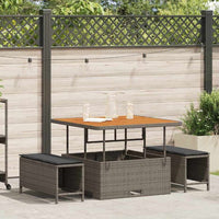 vidaXL Conjunto de Jantar para Jardim Preto vime PE