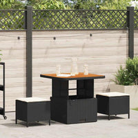 vidaXL Conjunto de Jantar para Jardim Preto vime PE