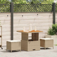 vidaXL Conjunto de Jantar para Jardim Preto vime PE