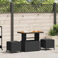 vidaXL Conjunto de Jantar para Jardim Preto vime PE