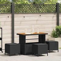 vidaXL Conjunto de Jantar para Jardim Preto vime PE