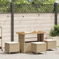 vidaXL Conjunto de Jantar para Jardim Preto vime PE
