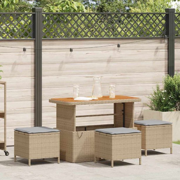 vidaXL Conjunto de Jantar para Jardim Preto vime PE