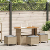 vidaXL Conjunto de Jantar para Jardim Preto vime PE