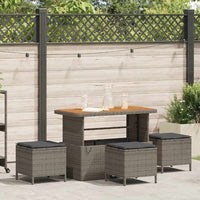 vidaXL Conjunto de Jantar para Jardim Preto vime PE