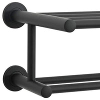 vidaXL Suporte de Toalha Preto 61 x 23 x 17 cm Aço inoxidável