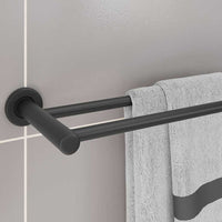 vidaXL Suporte de Toalha Preto 61 x 14,5 x 5 cm Aço inoxidável