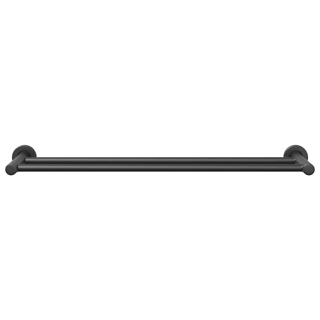 vidaXL Suporte de Toalha Preto 61 x 14,5 x 5 cm Aço inoxidável