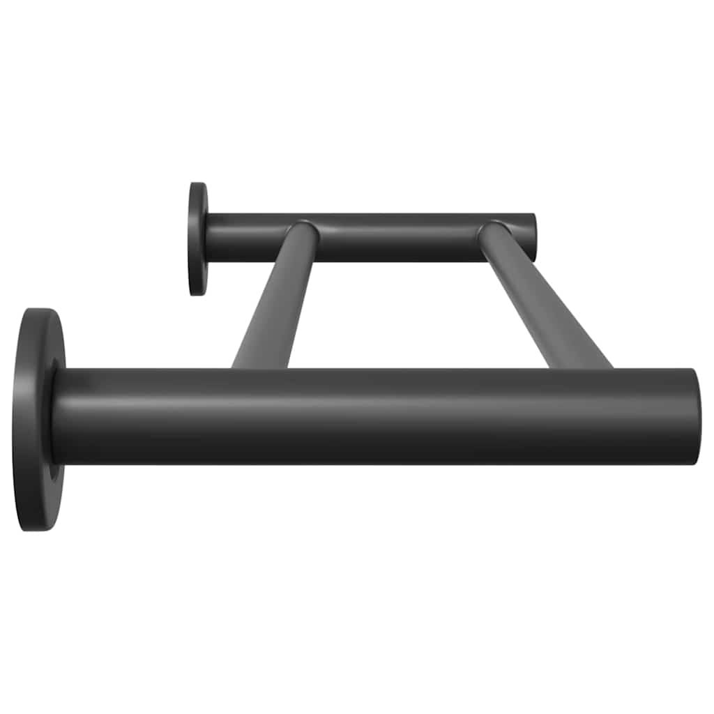 vidaXL Suporte de Toalha Preto 61 x 14,5 x 5 cm Aço inoxidável