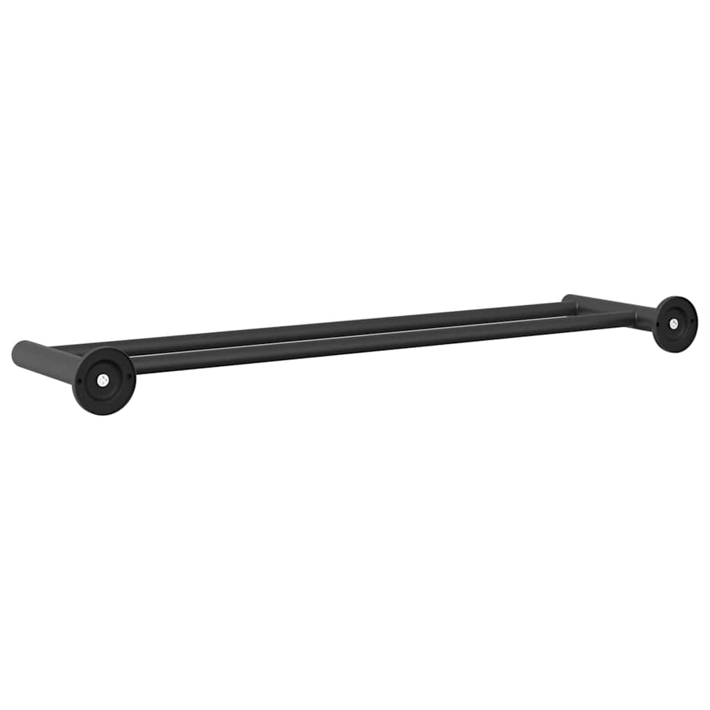 vidaXL Suporte de Toalha Preto 61 x 14,5 x 5 cm Aço inoxidável