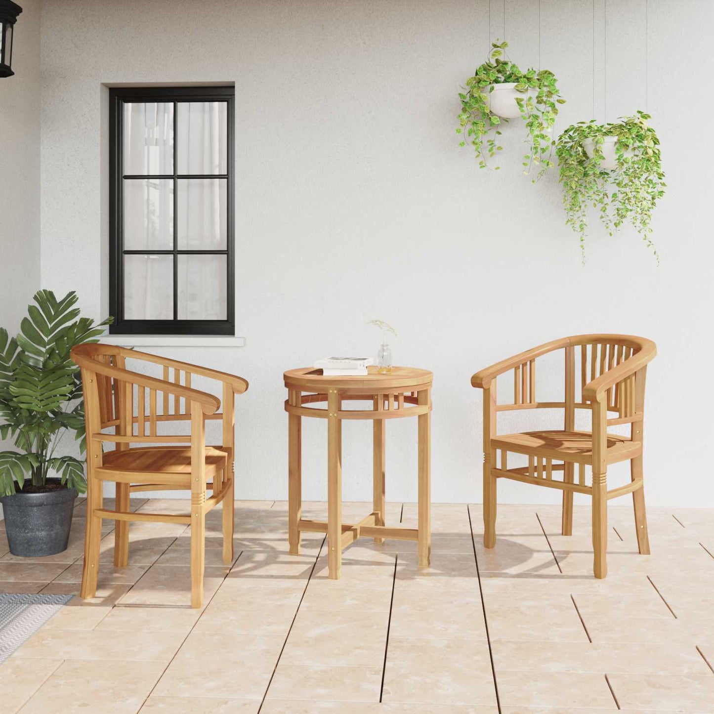 vidaXL Cadeira 2 pcs Castanho 63 x 58 x 89 cm Madeira de Teca Sólida