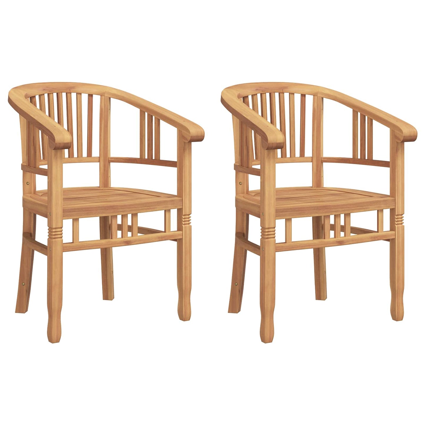 vidaXL Cadeira 2 pcs Castanho 63 x 58 x 89 cm Madeira de Teca Sólida