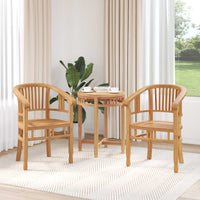 vidaXL Cadeira 2 pcs Castanho 63 x 58 x 89 cm Madeira de Teca Sólida