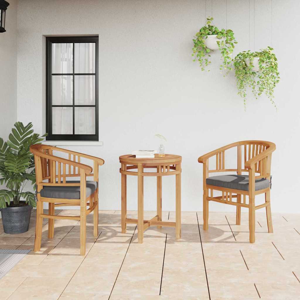 vidaXL Cadeira 2 pcs Castanho 63 x 58 x 89 cm Madeira de Teca Sólida