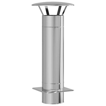 vidaXL Extensão de Chaminé Prateado 35 x 35 x 82 cm Aço inoxidável