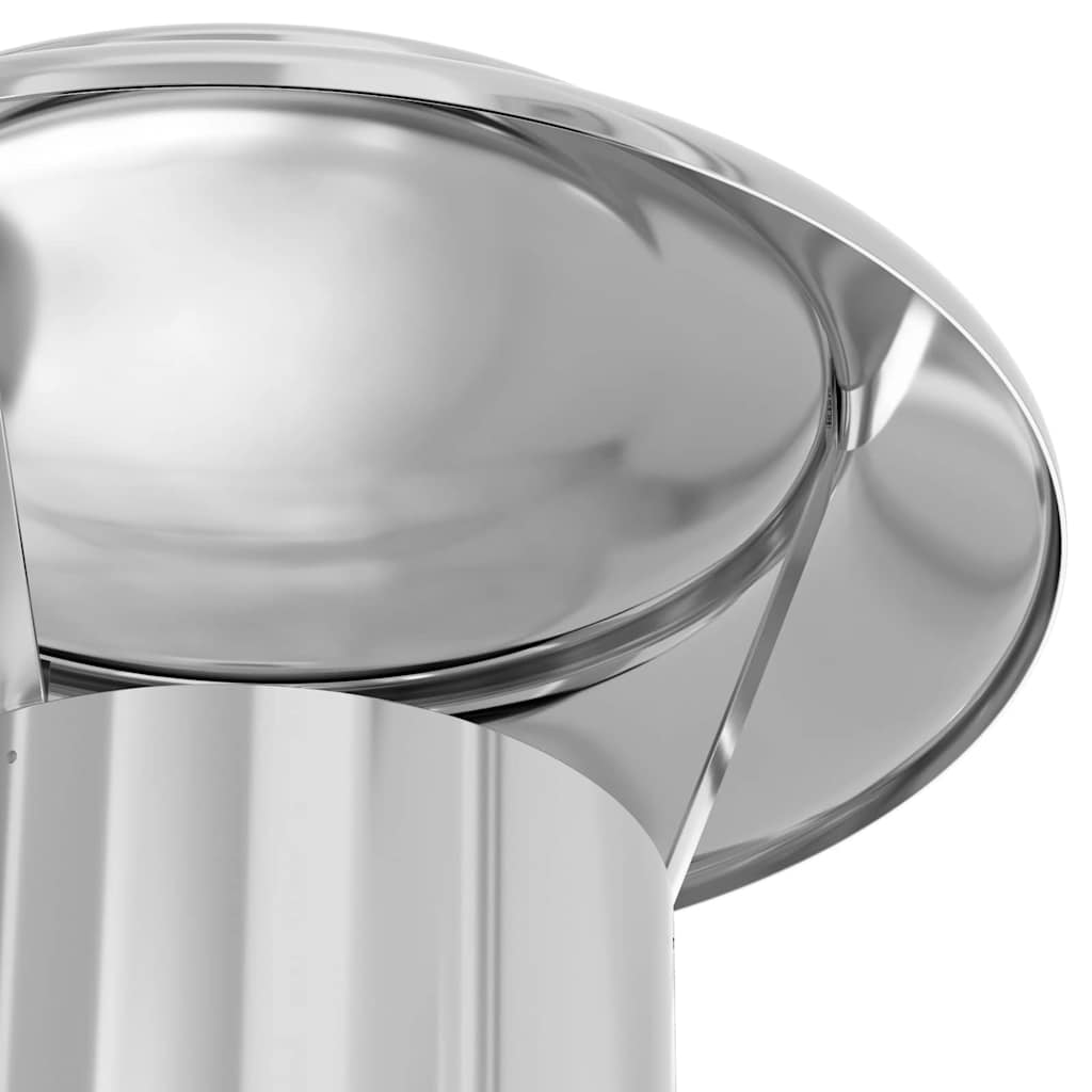 vidaXL Extensão de Chaminé Prateado 25 x 25 x 132 cm Aço inoxidável