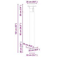 vidaXL Extensão de Chaminé Prateado 25 x 25 x 132 cm Aço inoxidável