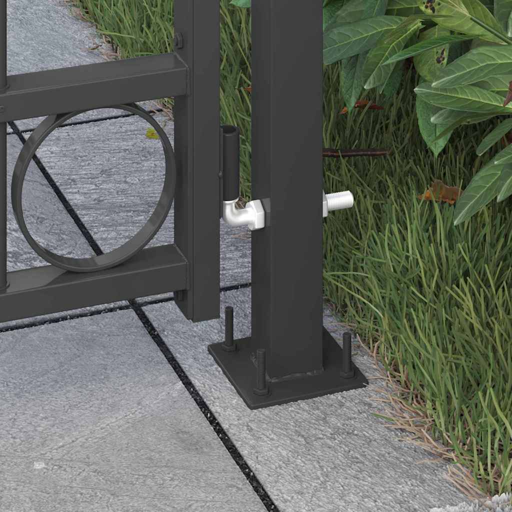 vidaXL Poste de Cerca com bloqueio Cinzeto 200 x 88 x 14 cm Aço
