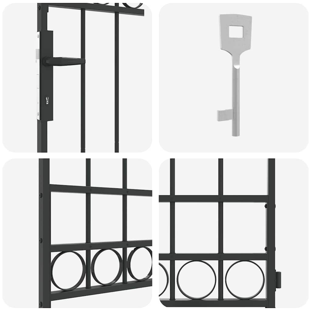 vidaXL Poste de Cerca com bloqueio Cinzeto 200 x 88 x 14 cm Aço