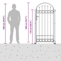 vidaXL Poste de Cerca com bloqueio Cinzeto 200 x 88 x 14 cm Aço