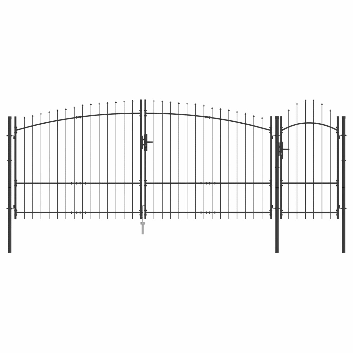 vidaXL Portão de jardim 1,5x4 m aço preto