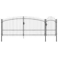vidaXL Portão de jardim 1,5x4 m aço preto