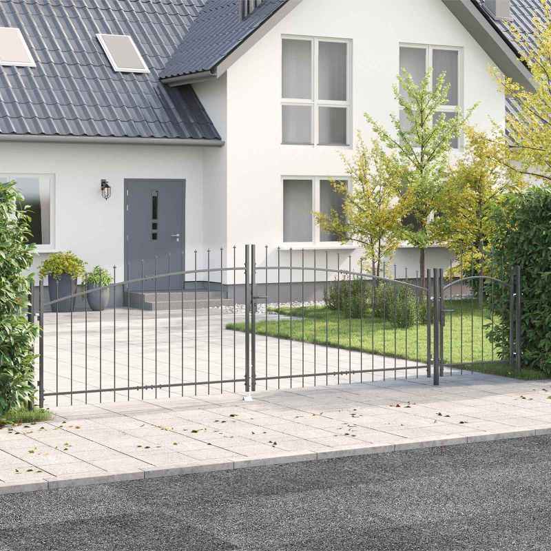 vidaXL Portão de jardim 1,5x4 m aço preto