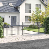 vidaXL Portão de jardim 1,5x4 m aço preto