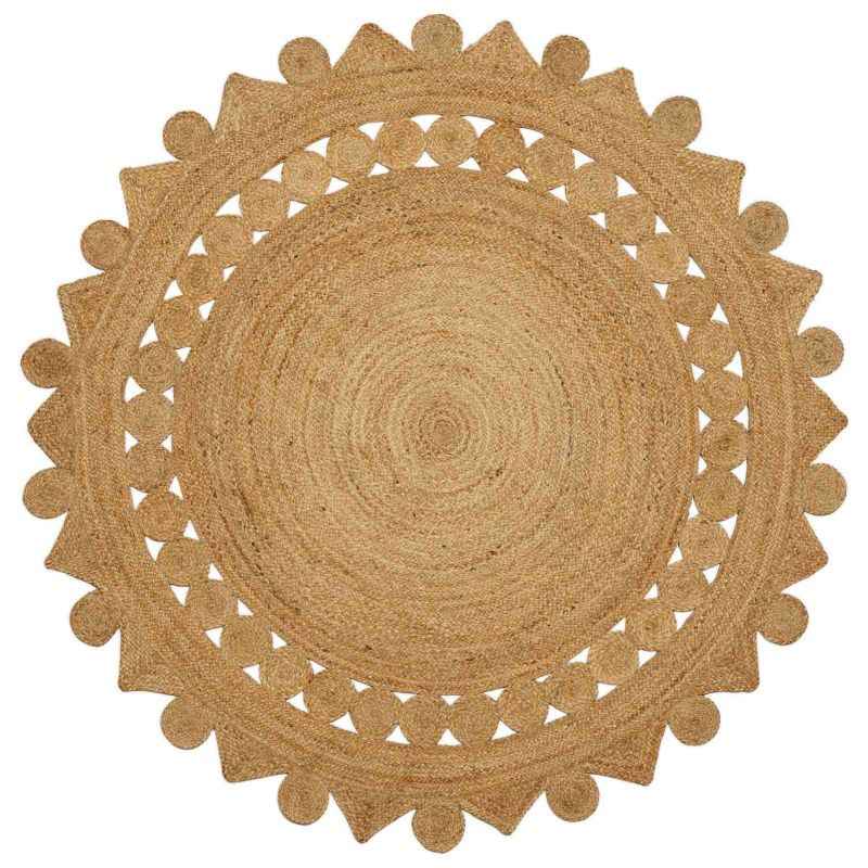 vidaXL Tapete artesanal em juta trançada 90 cm