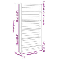 vidaXL Prateleiras para plantas Castanho 90 x 15 x 180 cm