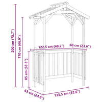 vidaXL Abrigo para churrasqueira Madeira de pinho impregnada