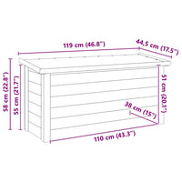 vidaXL Caixa de Armazenamento Natural 119 x 44,5 x 58 cm