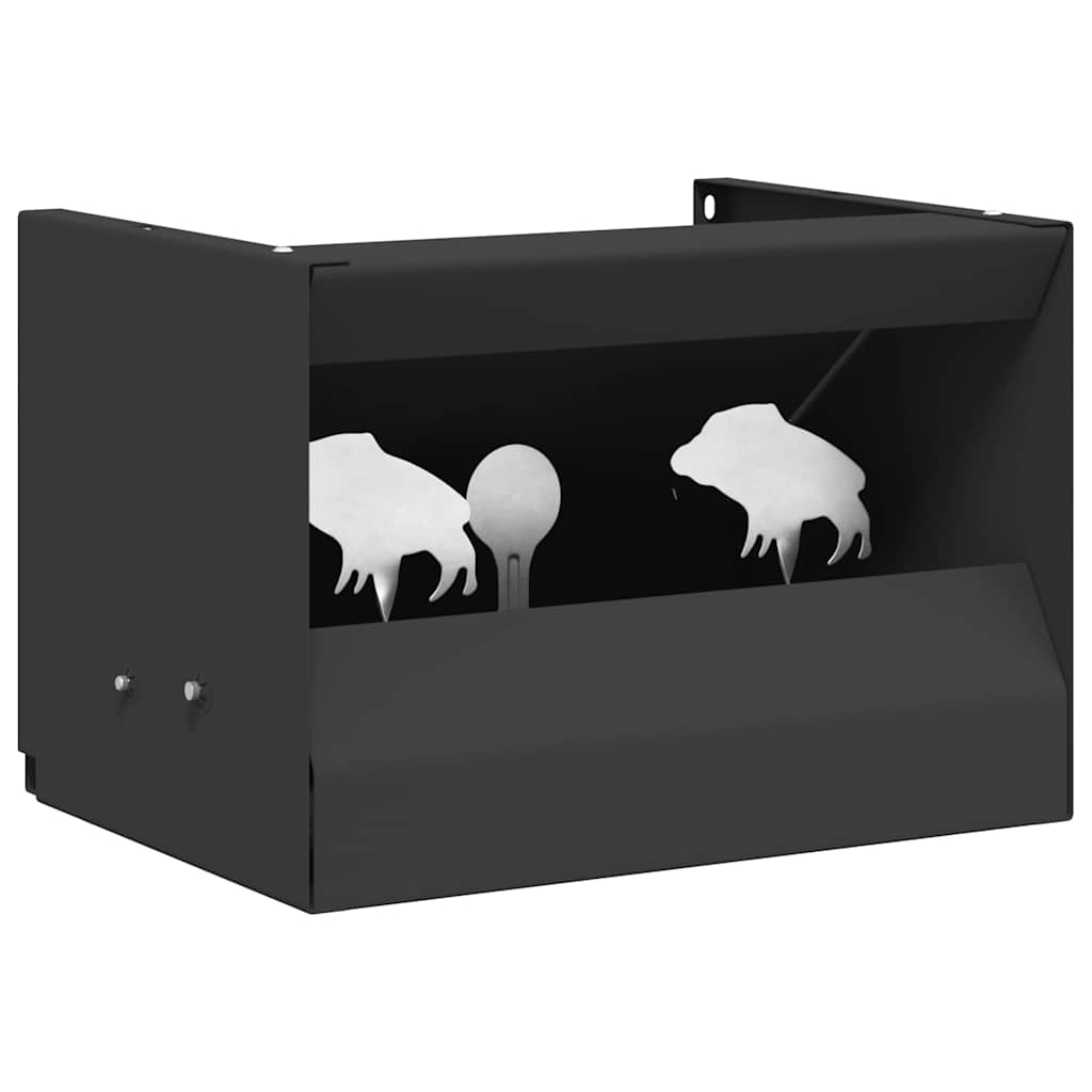 vidaXL Caixa para Armadilha de Balas Preto 29 x 22 x 20 cm Aço