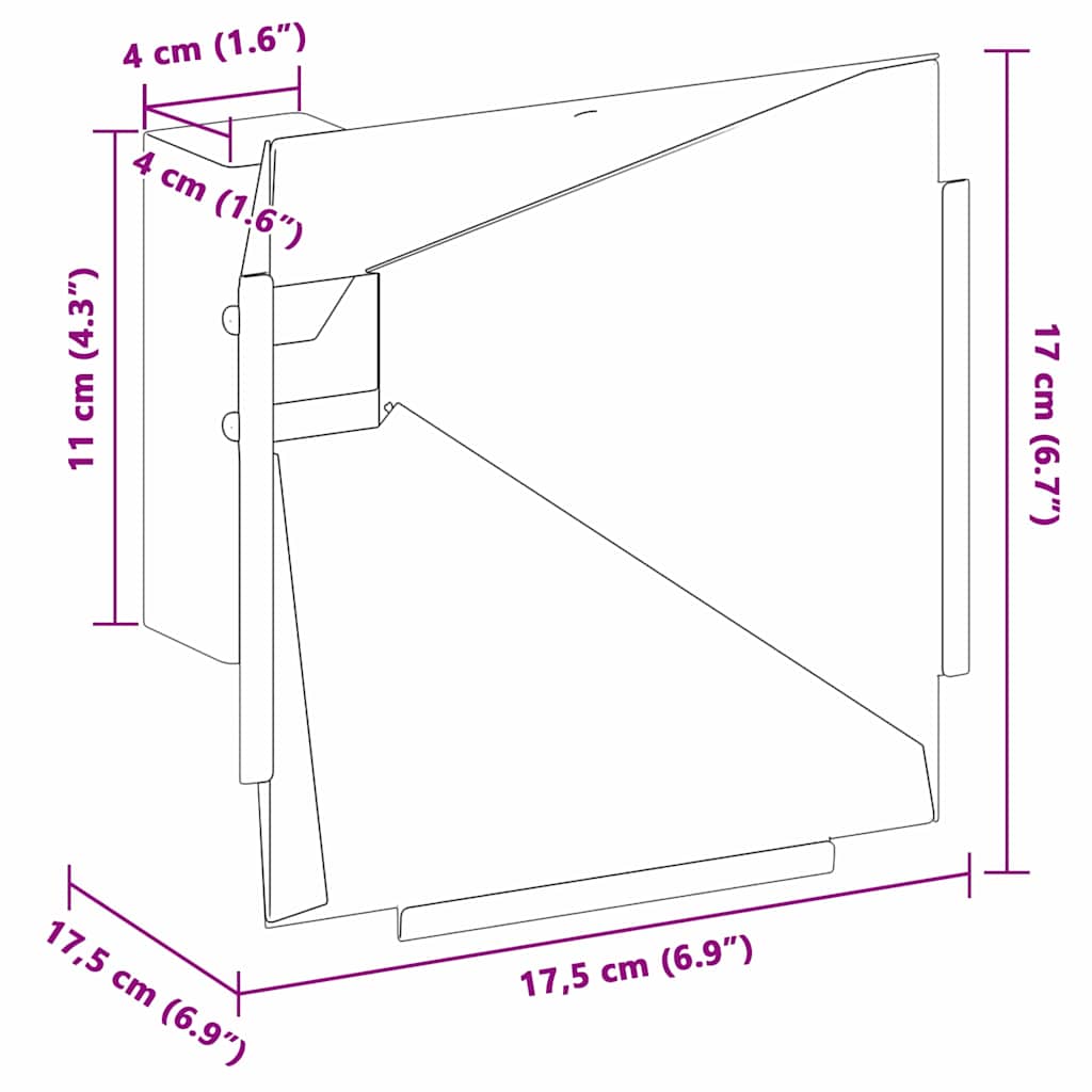 vidaXL Apanha-chumbos Preto 17,5 x 17,5 x 17 cm Aço
