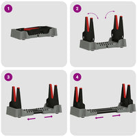 vidaXL Apoio de tiro Ajustável Cinzeto 46 x 14 x 19,5 cm Plástico