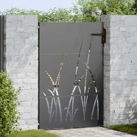 vidaXL Portão de jardim 85x75 cm aço corten design erva