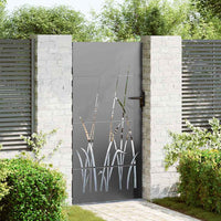 vidaXL Portão de jardim 85x75 cm aço corten design erva