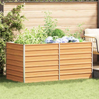 vidaXL Canteiro de jardim elevado Marrom Claro 100 x 100 x 77 cm