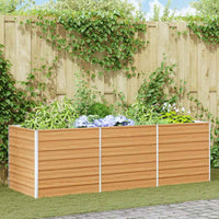 vidaXL Canteiro de jardim elevado Marrom Claro 100 x 100 x 77 cm