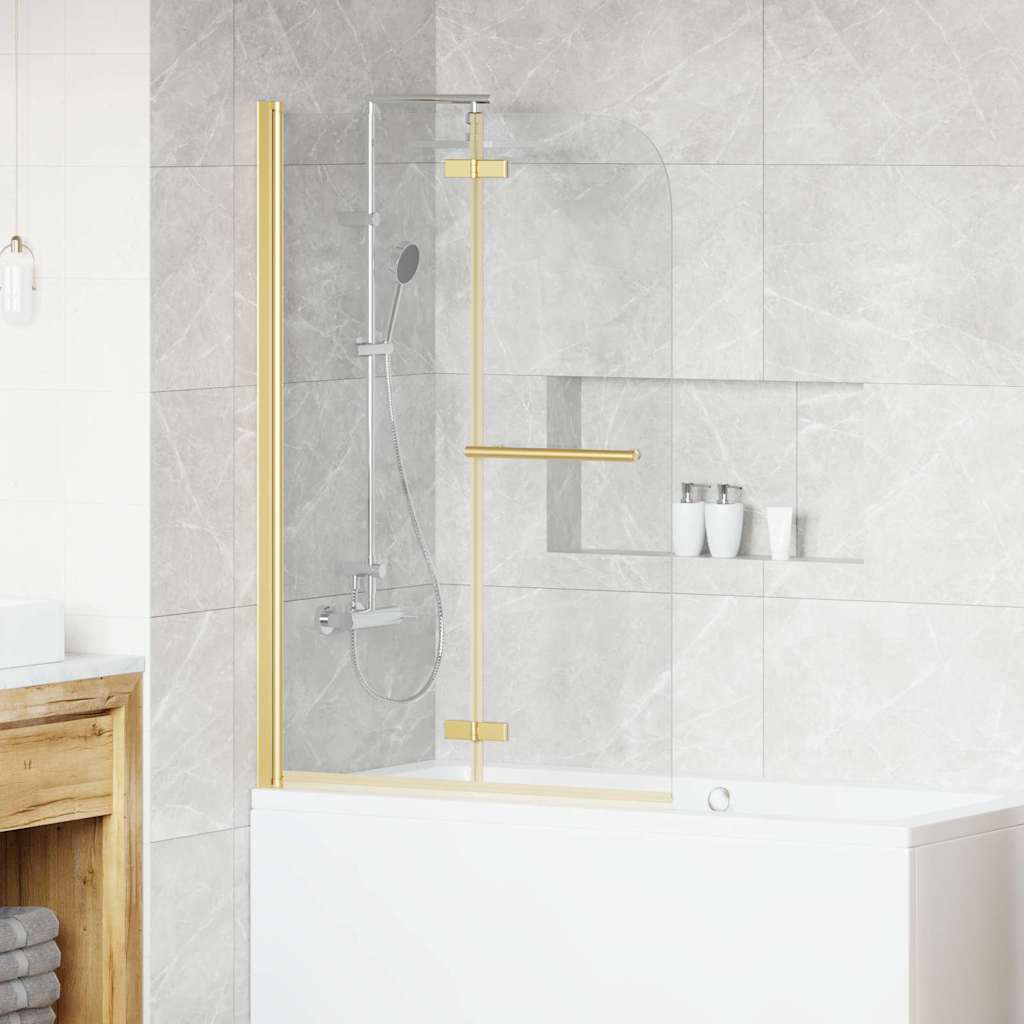 vidaXL Divisória de chuveiro dobrável 2 painéis ESG 120x140 cm