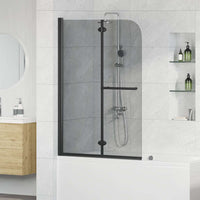 vidaXL Divisória de chuveiro dobrável 2 painéis ESG 95x140 cm preto