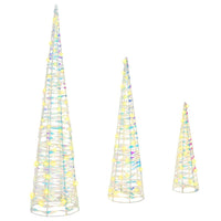 vidaXL Árvore de Natal 3 pcs Branco quente 20 x 20 x 80 cm PET