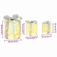 vidaXL Decoração de Caixa de Presente 3 pcs 20 x 20 x 20 cm PET