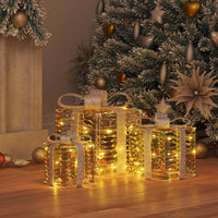 vidaXL Caixa de Presente 3 pcs Branco quente 20 x 20 x 20 cm PET